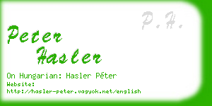 peter hasler business card