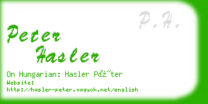 peter hasler business card
